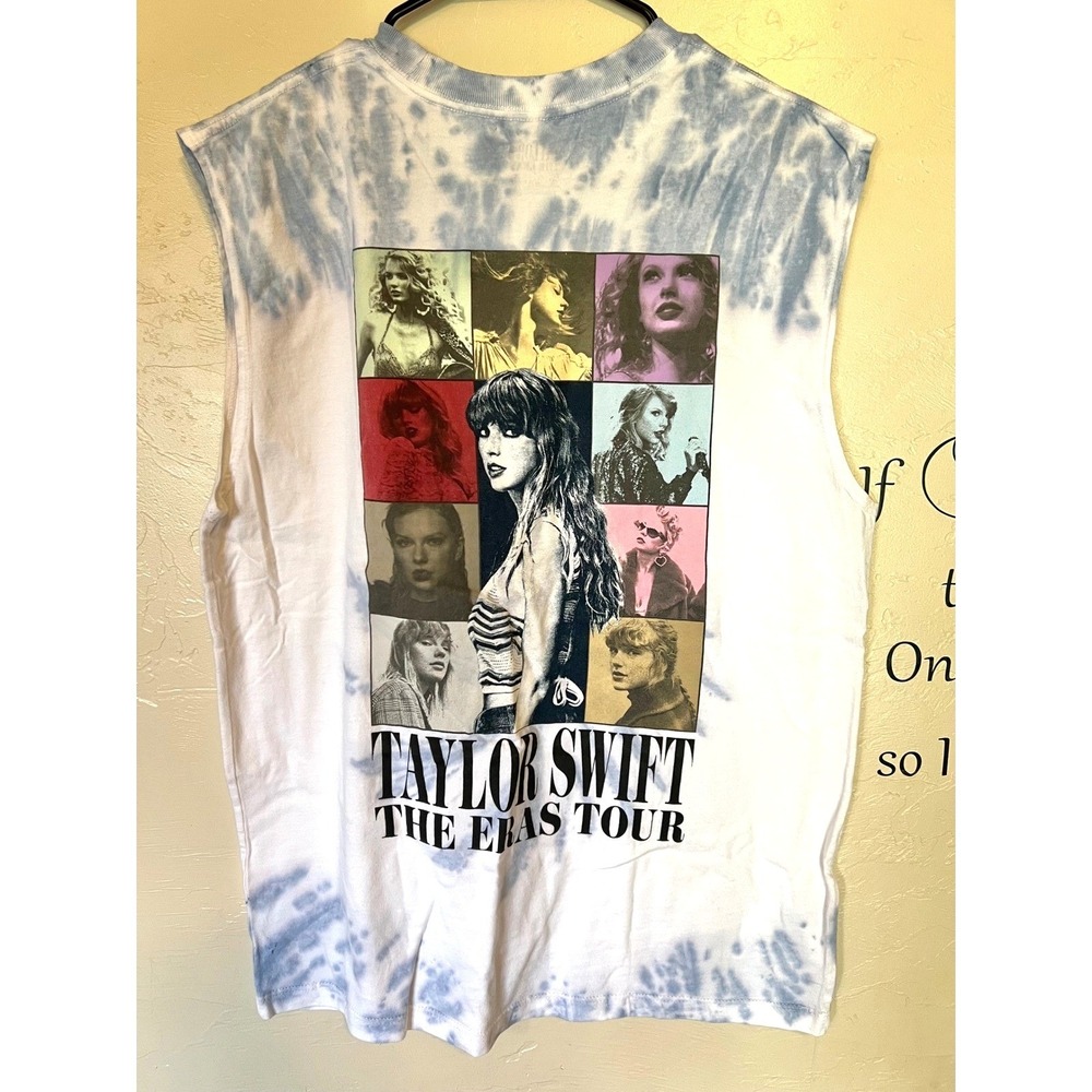 Taylor Swift The Eras Tour Blue Tie Dye Muscle Tank Top Small Concert Merch